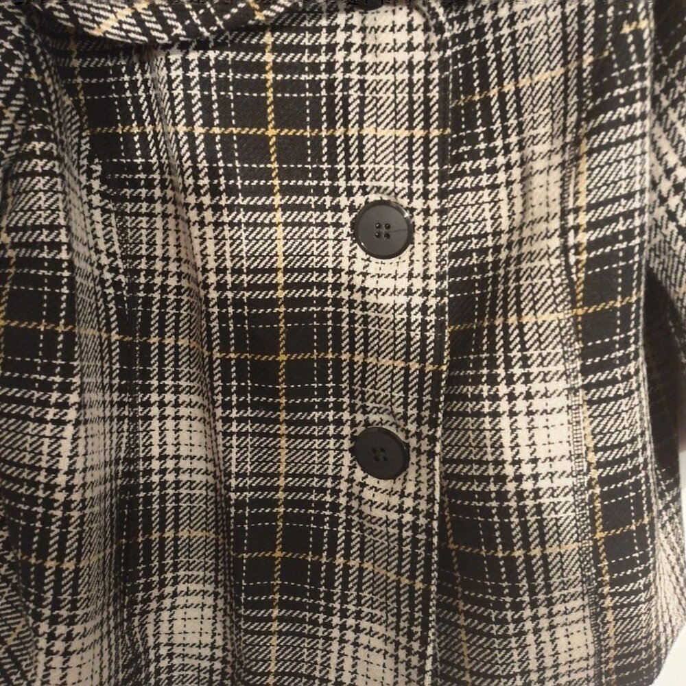 MOSSIMO PLAID PEACOAT W/SHAWL TYPE COLLAR-SIZE: 28/30W-LIKE NEW - Picture 4 of 7